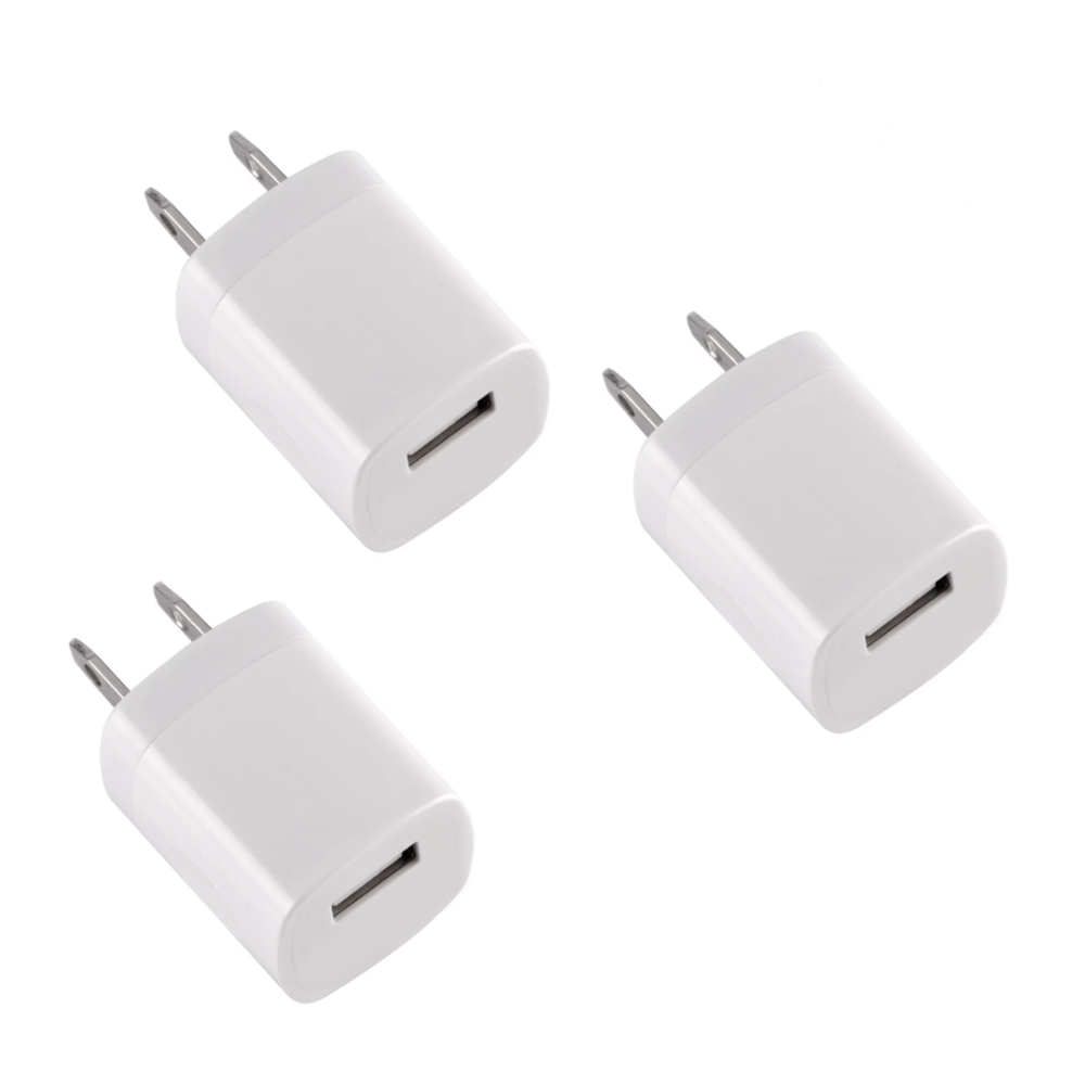 3-Pack White 1A USB Power Adapter Wall Charger - High-Quality, Portable, and Efficient