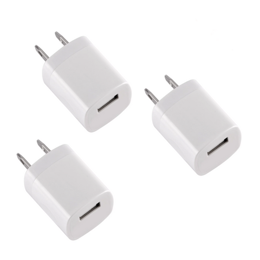 3-Pack White 1A USB Power Adapter Wall Charger - High-Quality, Portable, and Efficient