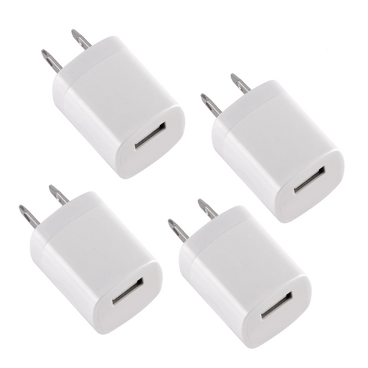 4-Pack USB Wall Charger 1A/5V US Wall Plug - High-Quality, Portable, and Versatile