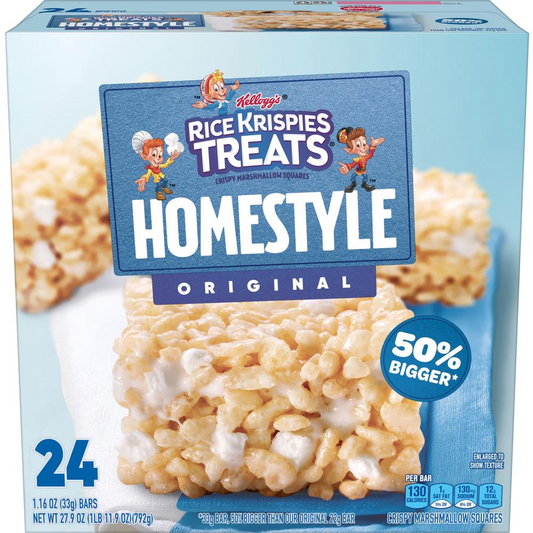 Rice Krispies Homestyle Original Treats - Individually Wrapped - Original - 1.74 lb - 24 / Box