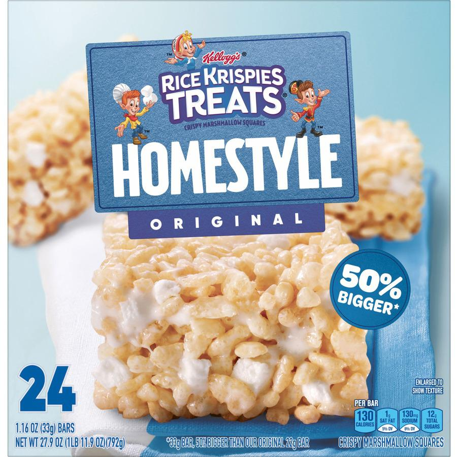 Rice Krispies Homestyle Original Treats - Individually Wrapped - Original - 1.74 lb - 24 / Box