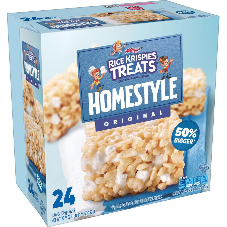 Rice Krispies Homestyle Original Treats - Individually Wrapped - Original - 1.74 lb - 24 / Box