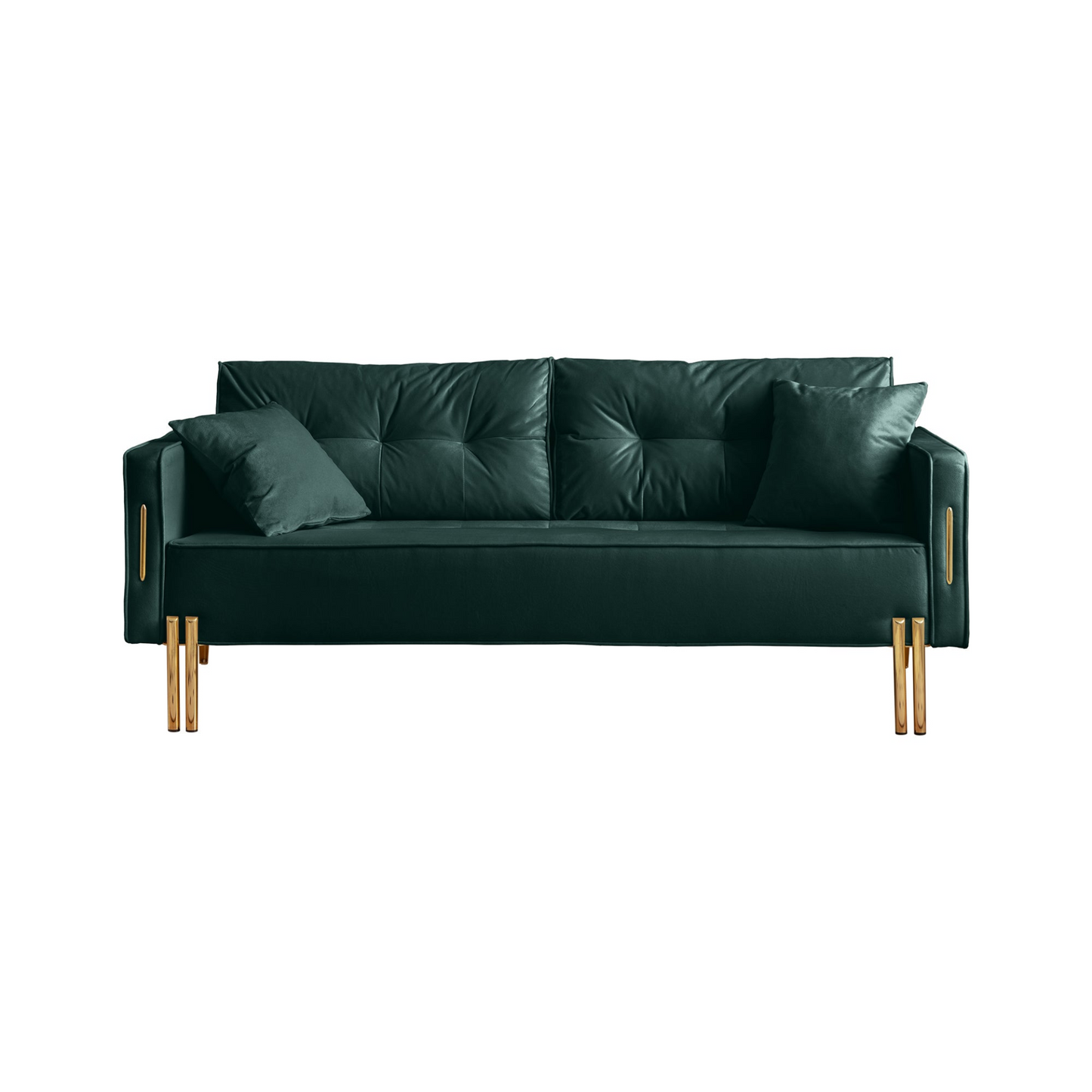 70" Velvet Sofa Couch Luxury Modern Upholstered 3-Seater sofa with 2 Pillows for Living Room, Apartment and Small Space