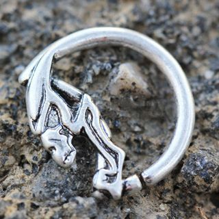 316L Stainless Steel Annealed Devil's Face Circular Ring