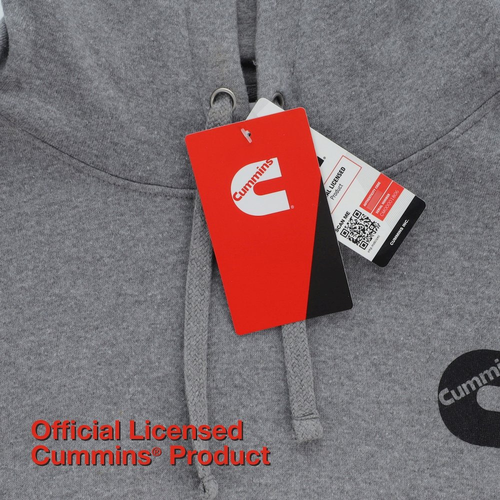 Cummins Unisex Fleece Pullover Hoodie Sweatshirt in Gray - Comfortable Cotton Blend, 2XL