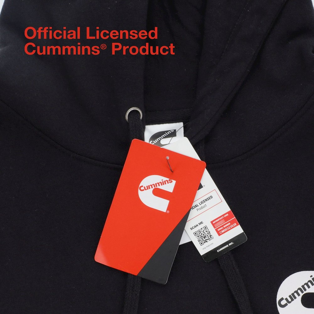 Cummins Unisex Black Hoodie - Comfortable 100% Cotton Fleece Sweatshirt (4XL, CMN4797)