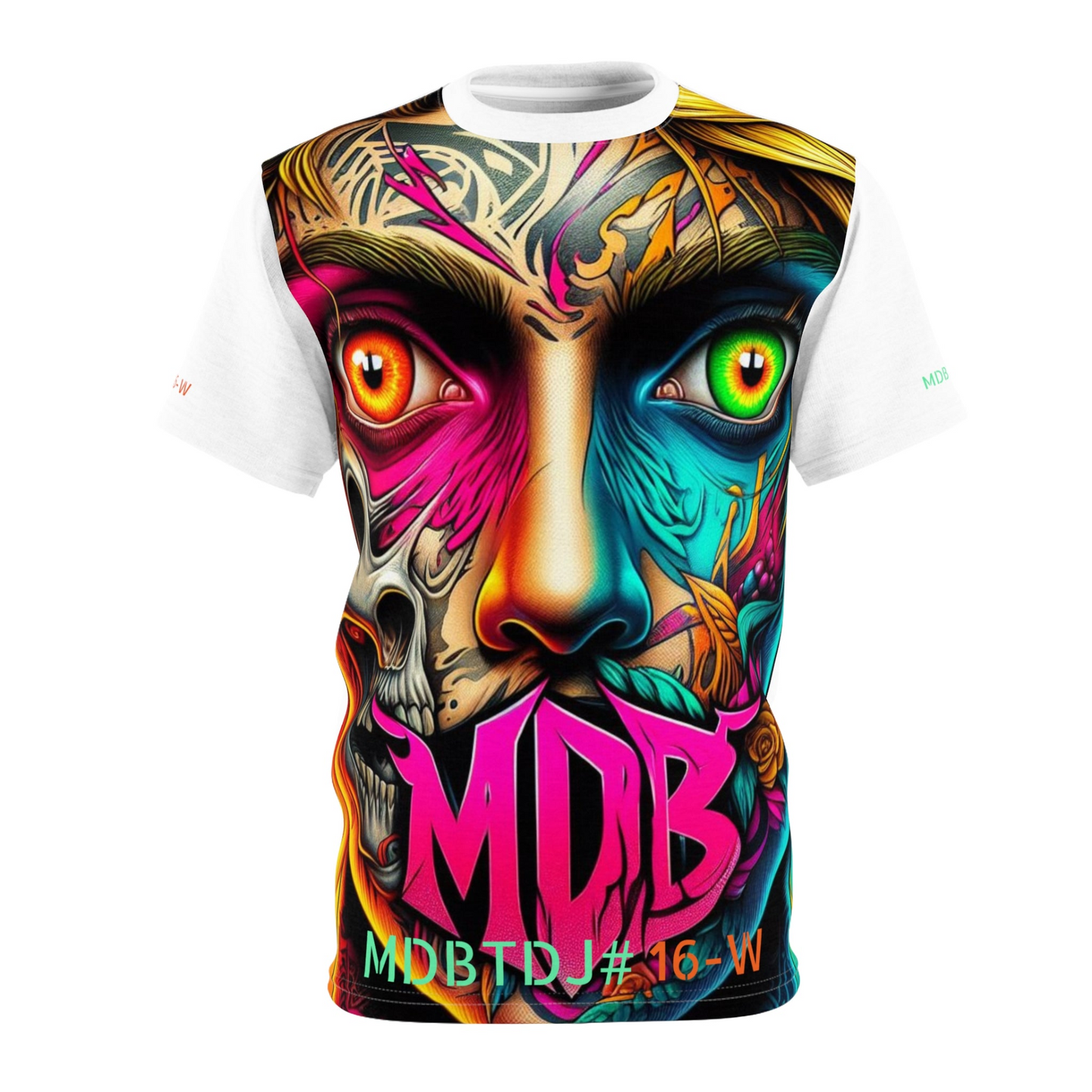 MDBTDJ#16-W Premium Art Tee Shirt - Unisex Limited Edition Tattooed DJ's Design