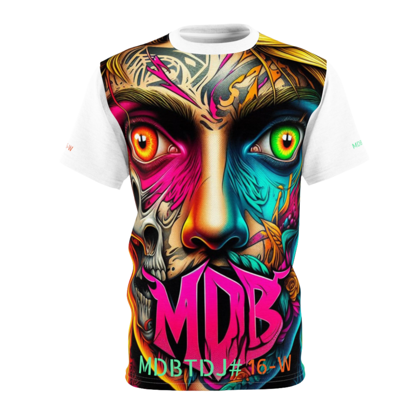 MDBTDJ#16-W Premium Art Tee Shirt - Unisex Limited Edition Tattooed DJ's Design