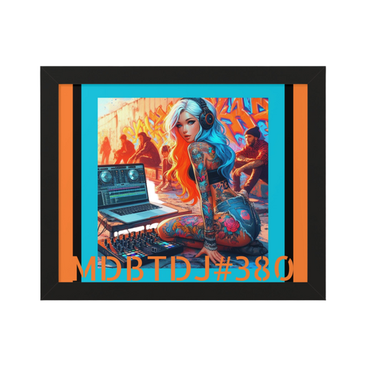 MDBTDJ#380 20x16 Limited Edition Tattooed DJ's Framed Horizontal Poster Wall Decor - Stylish Matte Finish with Premium Hanging Kit, Available in Black, Walnut, and White Frames