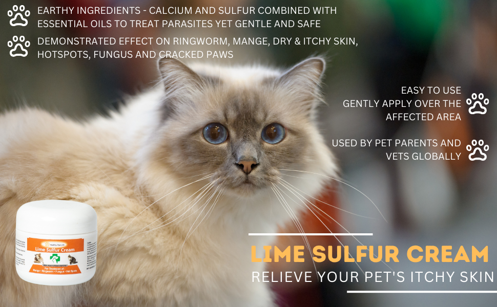 Lime Sulfur Pet Skin Cream - Effective Relief for Itchy, Dry Skin & Parasite Infestations