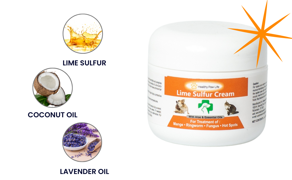 Lime Sulfur Pet Skin Cream - Effective Relief for Itchy, Dry Skin & Parasite Infestations