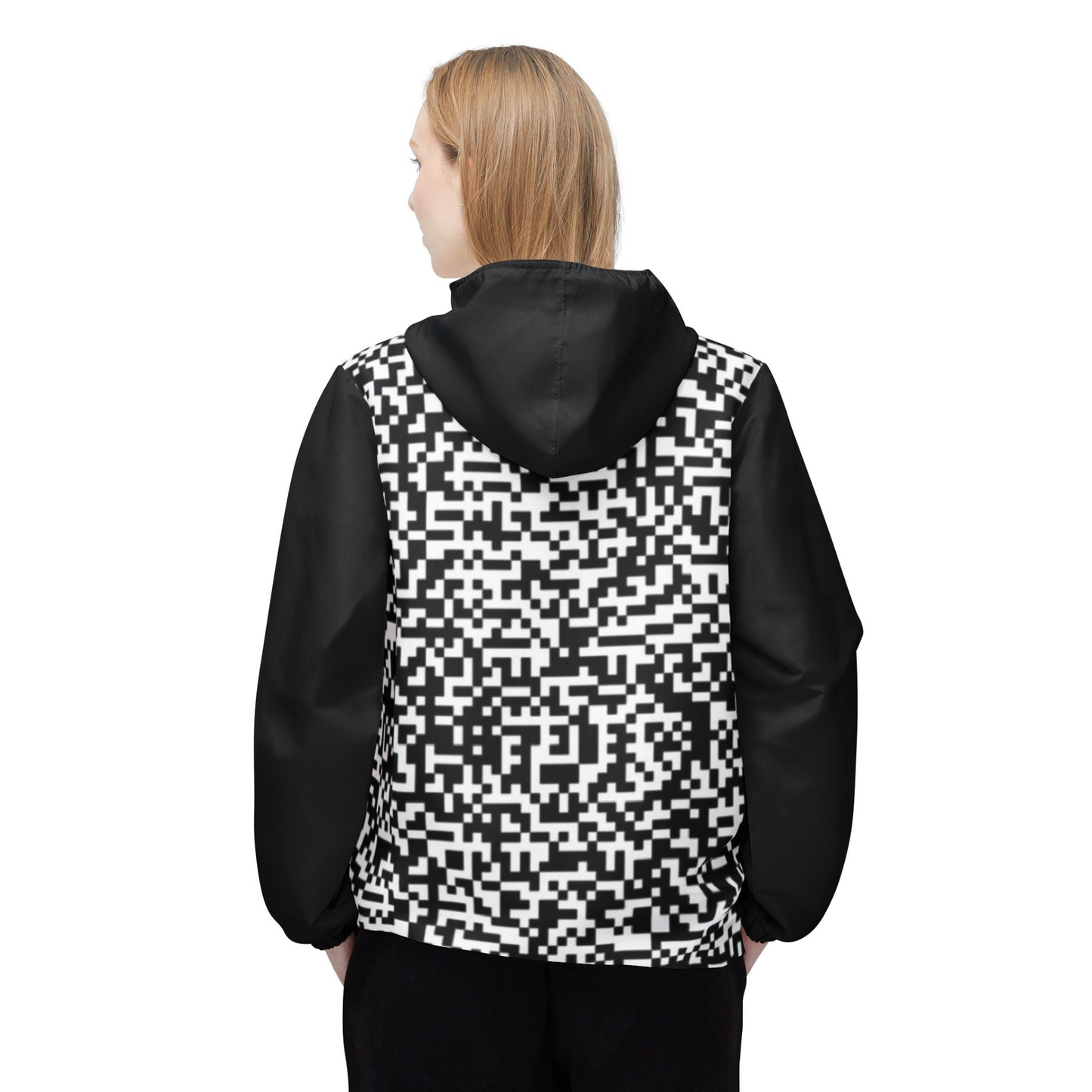 Windbreaker Jacket with QR Code Design - Unisex, Lightweight, Perfect Fit