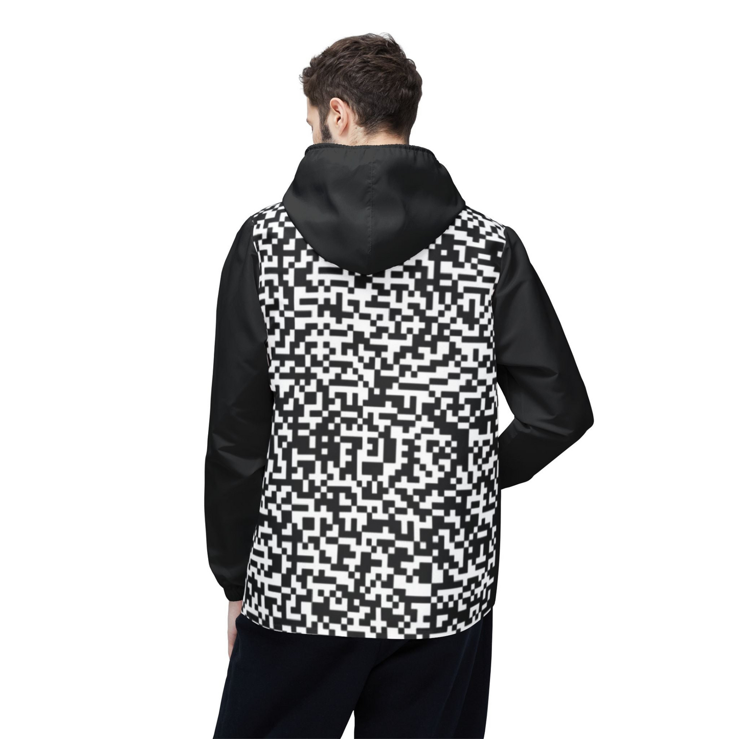 Windbreaker Jacket with QR Code Design - Unisex, Lightweight, Perfect Fit