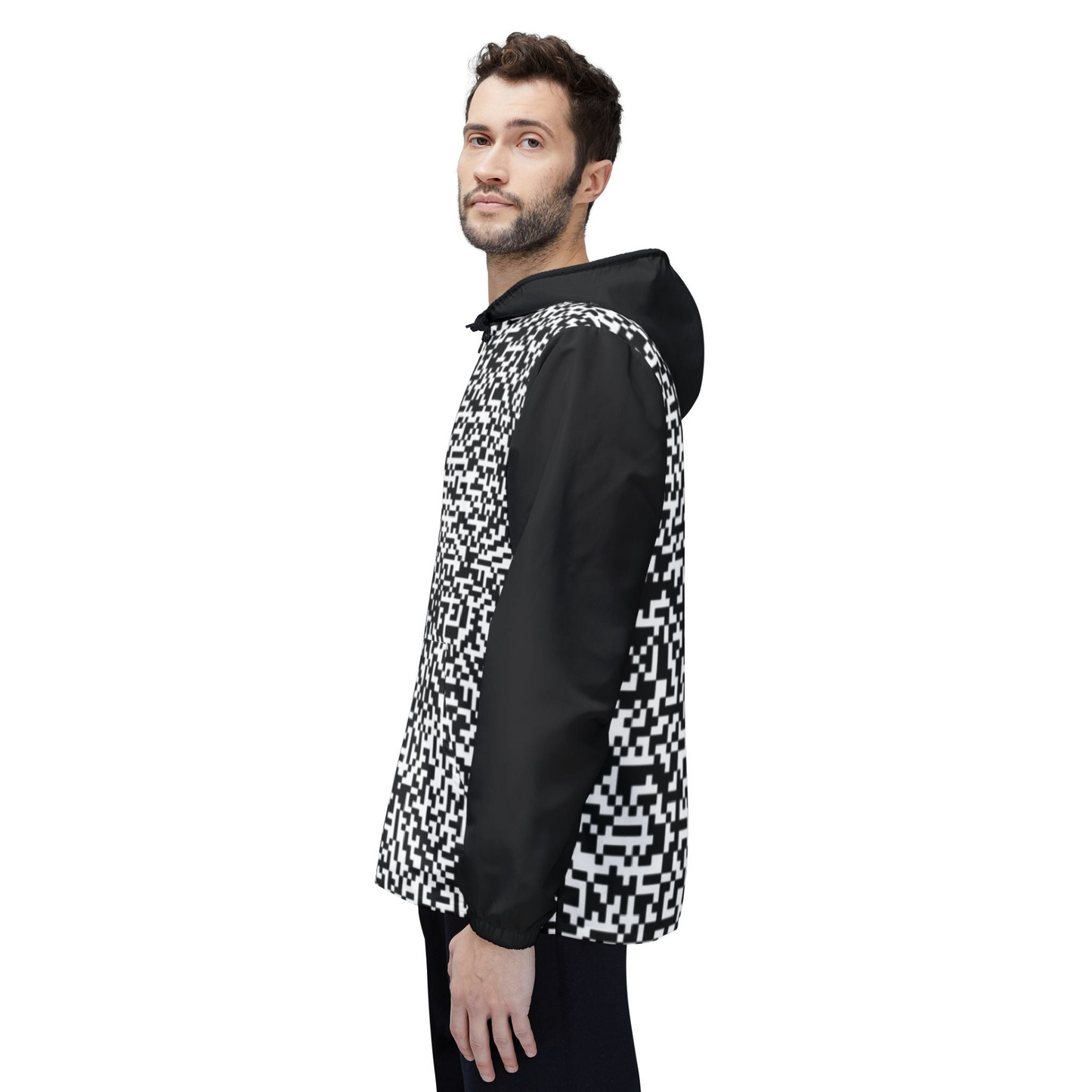 Windbreaker Jacket with QR Code Design - Unisex, Lightweight, Perfect Fit