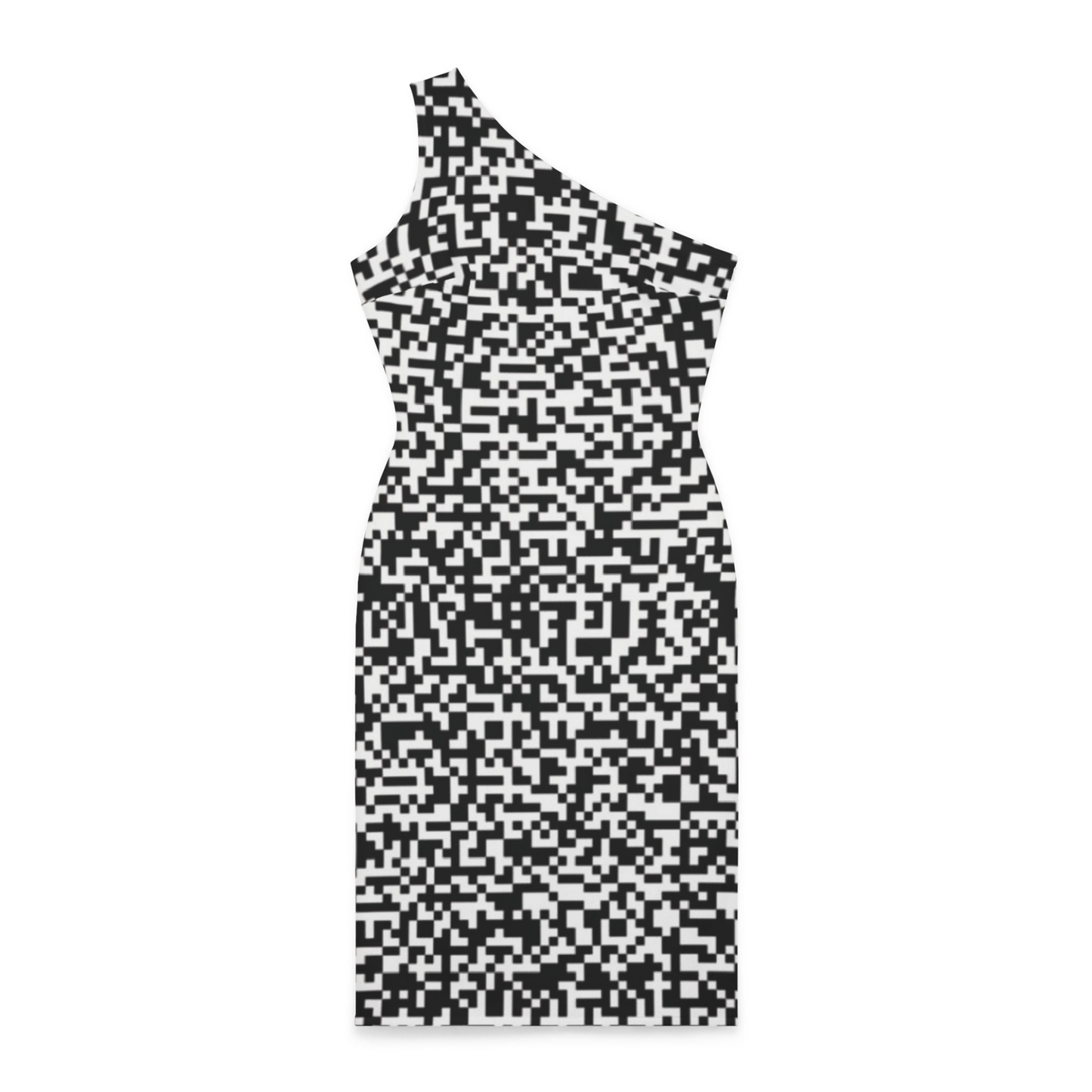 Chic Shoulder Dress - "Scan Me" | Fitted Silhouette, Classy Elegance