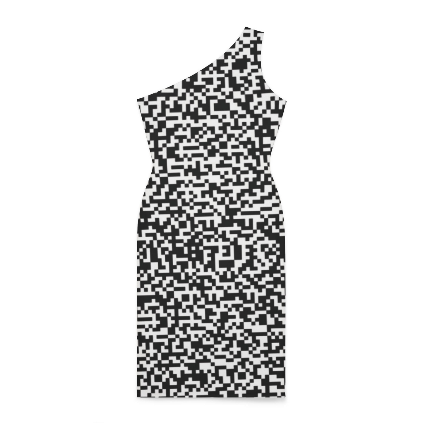 Chic Shoulder Dress - "Scan Me" | Fitted Silhouette, Classy Elegance