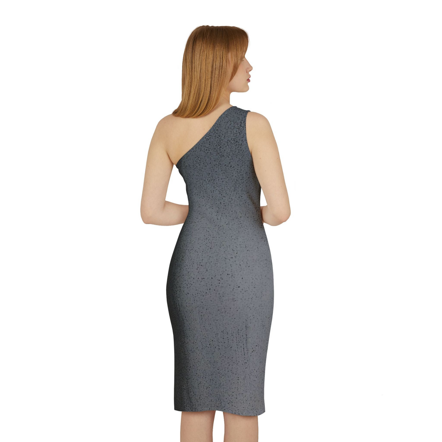 Elegant One-Shoulder Knee-Length Dress - 'The Alien' | Fitted Silhouette, Sleek Invisible Zipper, Perfect for Any Occasion