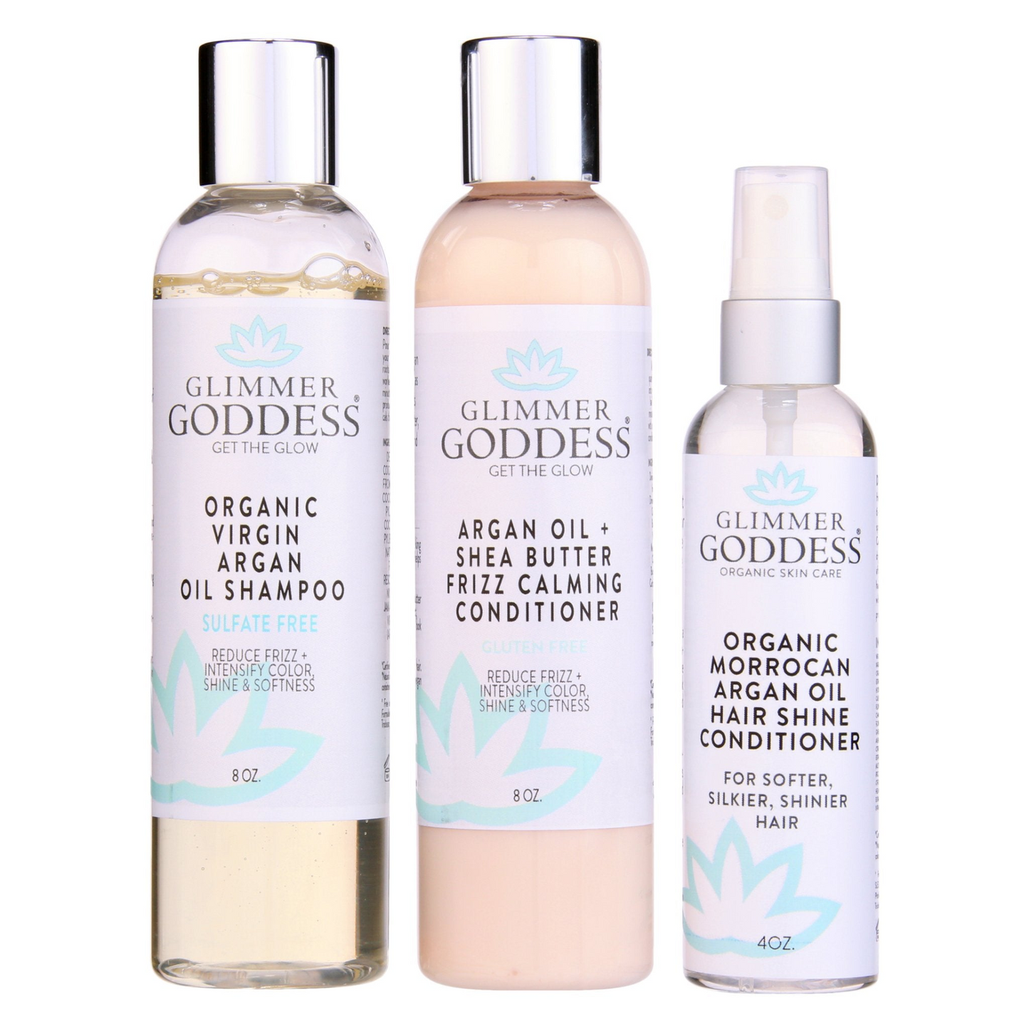 Organic Argan Oil Shampoo and Conditioner with Hair Shine Spray