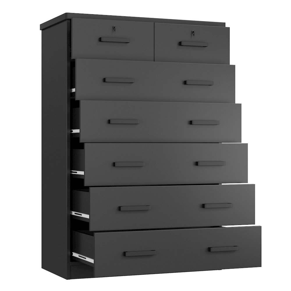 Cindy 7 Drawers Chest in Black Color - Elegant & Practical Storage Solution for Your Home