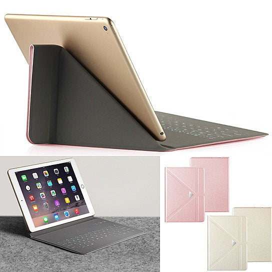 Ultra Thin Apple iPad Case with Touch Sensor Surface Keyboard and Stand - Spillproof, Bluetooth