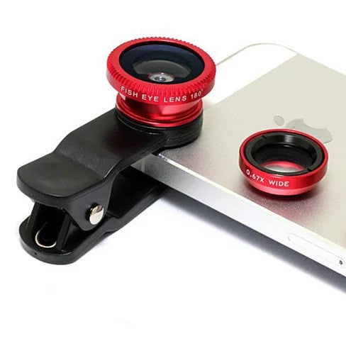 3-in-1 Universal Clip on Smartphone Camera Lens - 6 Colors - fashion finesse accessories