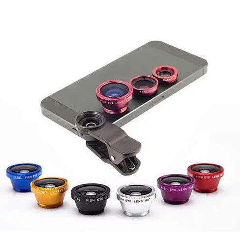 3-in-1 Universal Clip on Smartphone Camera Lens - 6 Colors - fashion finesse accessories