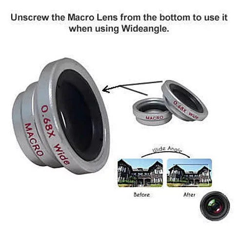 3-in-1 Universal Clip on Smartphone Camera Lens - 6 Colors - fashion finesse accessories