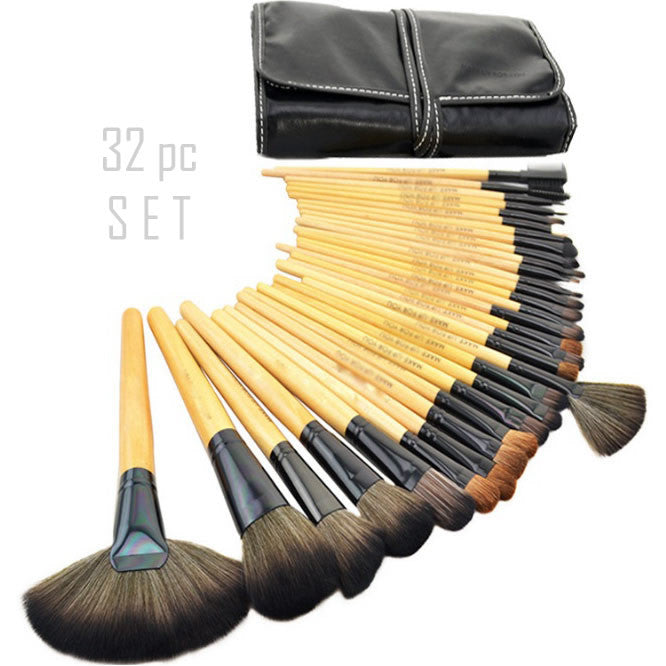 Sculptor 32 Piece High Quality Wooden Makeup Brush Set - fashion finesse accessories