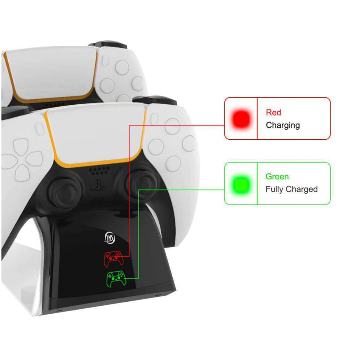 Quick And Easy PS5 Game Charger - Dual Controller Charging Dock and USB Type-C Charge Cable