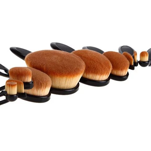 Beauty Experts Set of 10 Oval Beauty Brushes - fashion finesse accessories