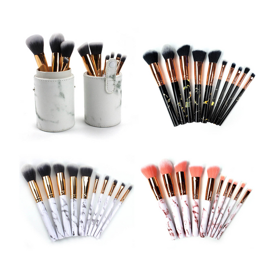 La Canica 10 In 1 Makeup Brush Set With Travel Friendly Container - fashion finesse accessories