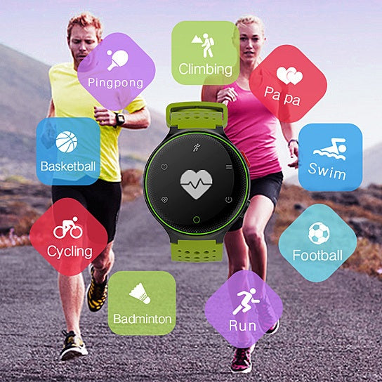 Smart Fit Sporty Waterproof Watch W/ Active Heart Rate and Blood Pressure Monitor