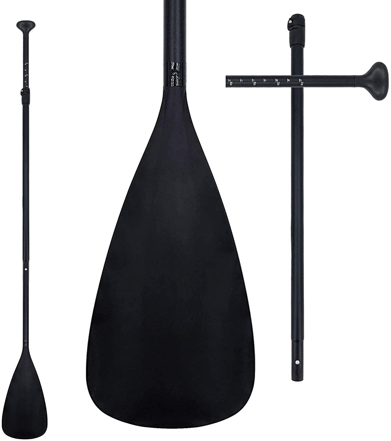 3-Piece Adjustable Alloy SUP Paddle, Black