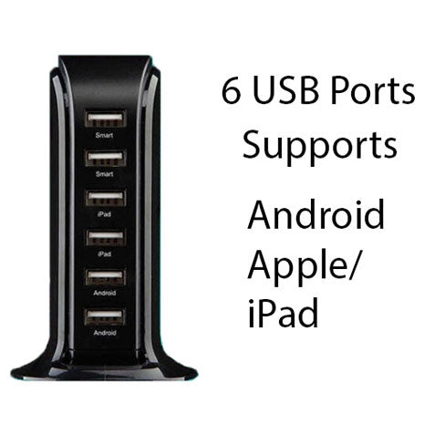 Smart Power 6 USB Colorful Tower - Fast and Stylish Charging Solution