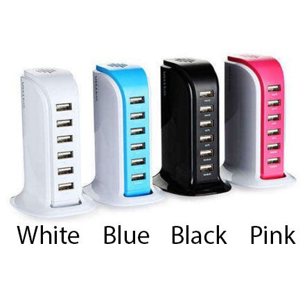 Smart Power 6 USB Colorful Tower - Fast and Stylish Charging Solution