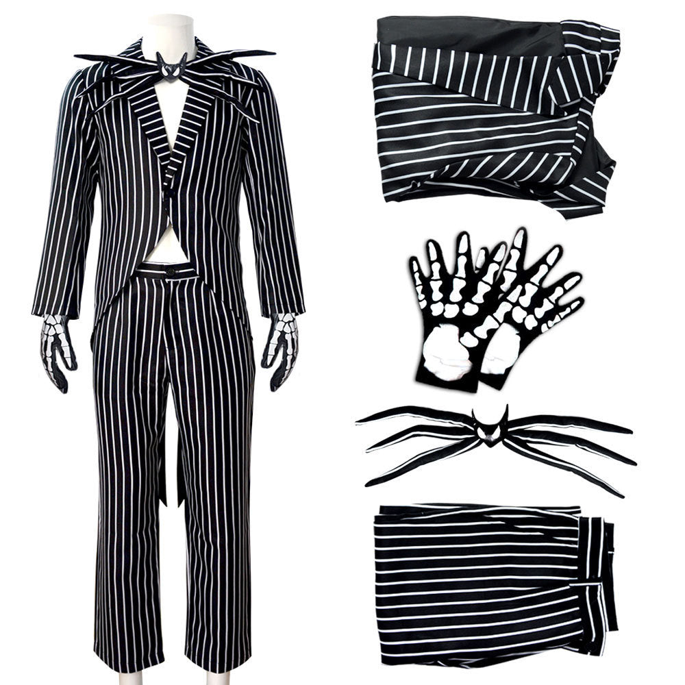 Christmas Eve Scar Jack cosplay costume Skeleton Jack Men's full set Halloween cosplay costume