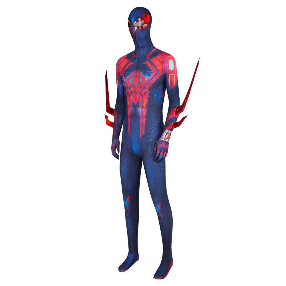 Spider Man 2099 Cosplay Costume Miguel O'Hara Jumpsuit Halloween Comic-Con Props Bodysuit Spiderman Costume with Headgear