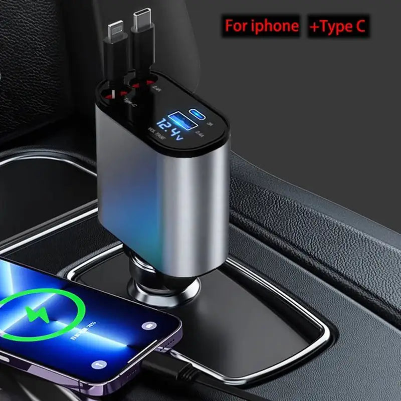 4 in 1 Retractable Car Charger - fashion finesse accessories