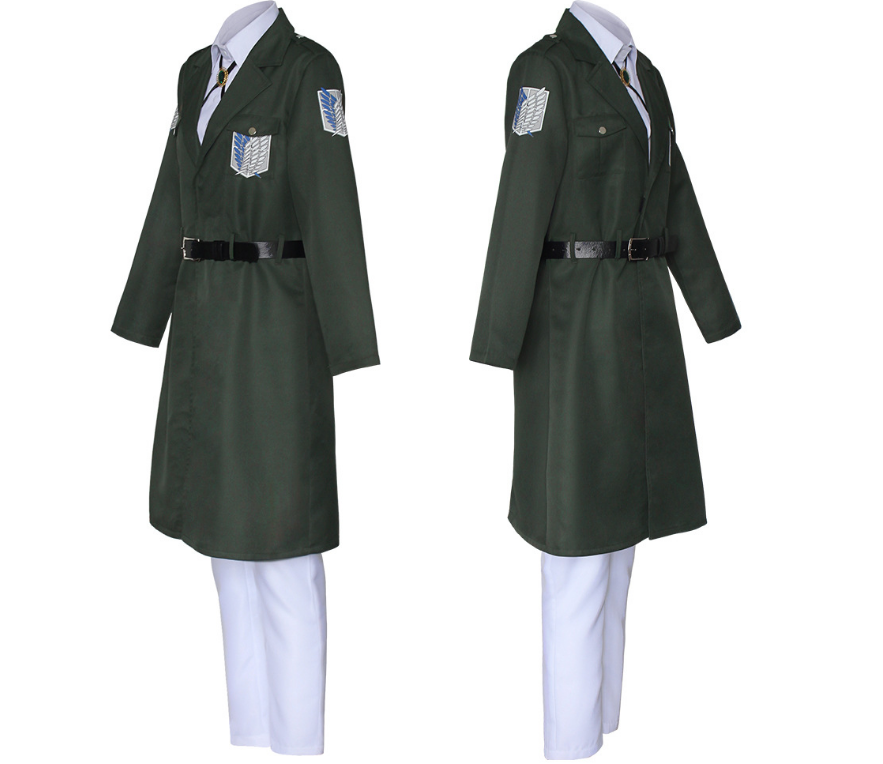 Attack on Titan Cosplay Levi Costume Shingek No Kyojin Scouting Legion Soldier Coat Trench Jacket Uniform Men Halloween Outfit