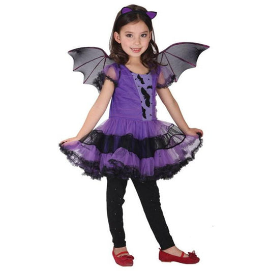 Halloween Fashion Toddler Kids Baby Girl Halloween Clothes Costume Dress+Hair Hoop+Bat Wing Outfit sep26