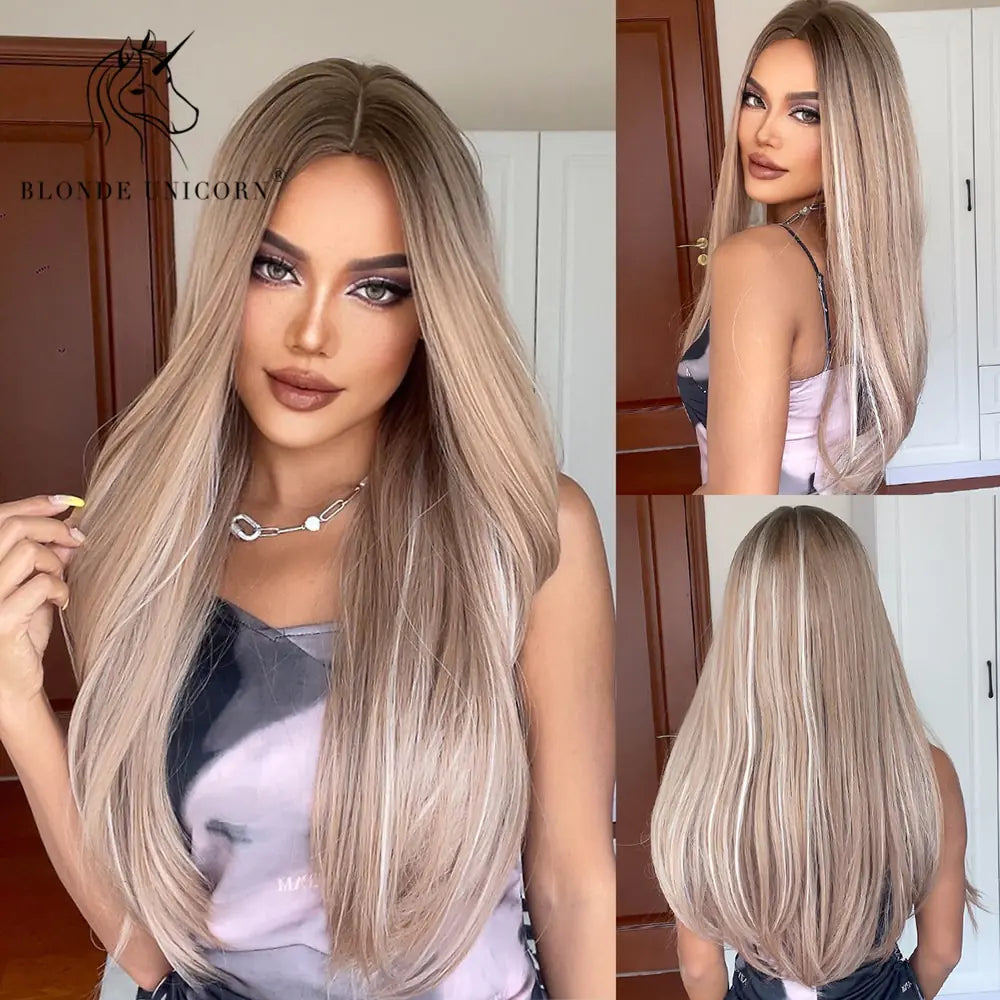 Synthetic Long Brown Wig - fashion finesse accessories