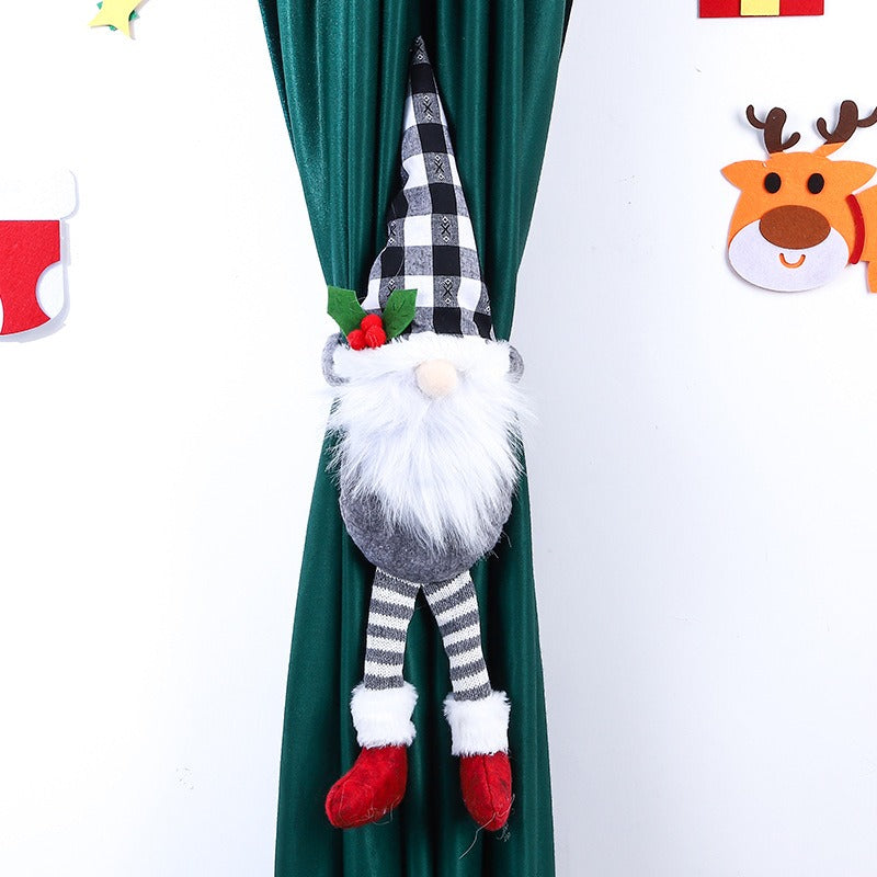 Christmas Decoration Supplies Forest Elderly Curtain Buckle Faceless Doll Doll Curtain Binding Rope Creative Door Hanging