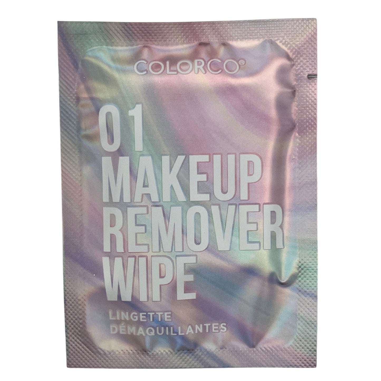 Colorco 20 Holographic Individually Wrapped Travel Makeup Wipes Facial Cleanser & Makeup Remover Wipes, Gentle for All Skin Types ,