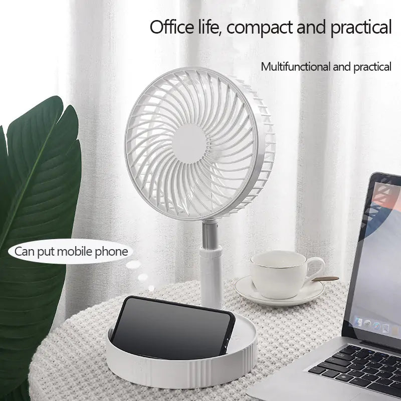 Rechargeable Folding Stand Fan - fashion finesse accessories