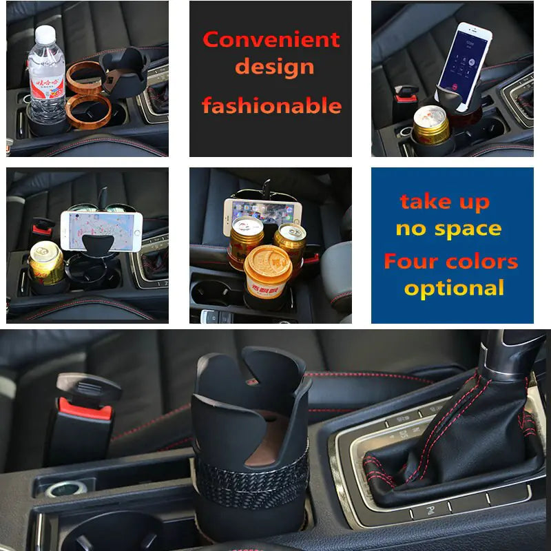 Multi-Functional 4-in-1 Rotatable Car Cup Holder - Space Saver - fashion finesse accessories