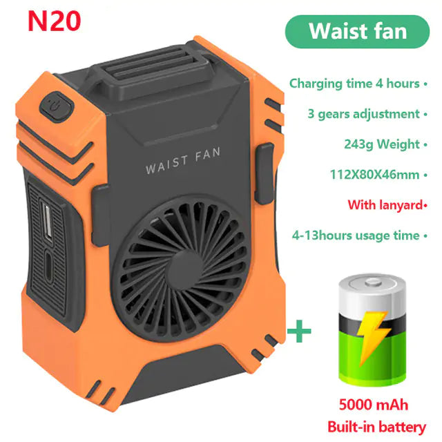 Portable Waist Fan - fashion finesse accessories