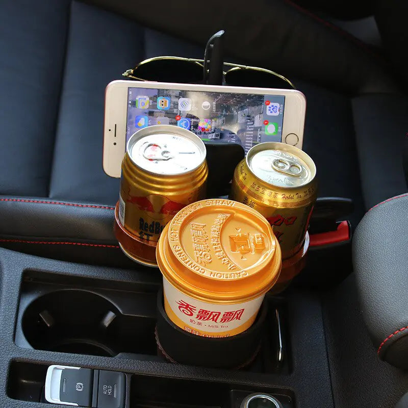 Multi-Functional 4-in-1 Rotatable Car Cup Holder - Space Saver - fashion finesse accessories