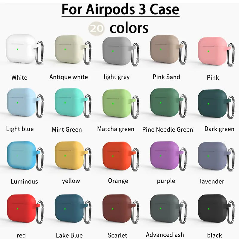 Airpods pro 3rd generation silicone charging cases with Carabiner ring holder - fashion finesse accessories