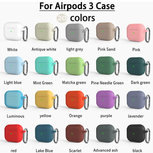 Airpods pro 3rd generation silicone charging cases with Carabiner ring holder - fashion finesse accessories