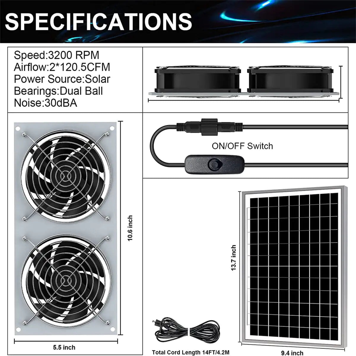 Solar Power Ventilation Fan - fashion finesse accessories